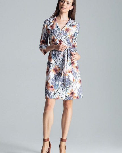 Robe chemise beige nouée