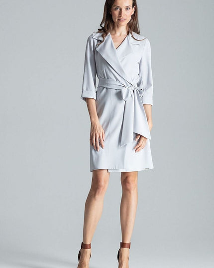 Robe chemise beige nouée