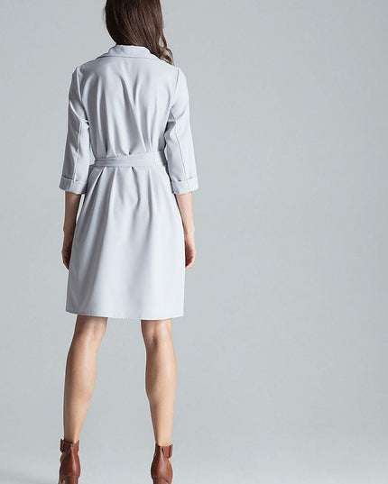 Robe chemise beige nouée