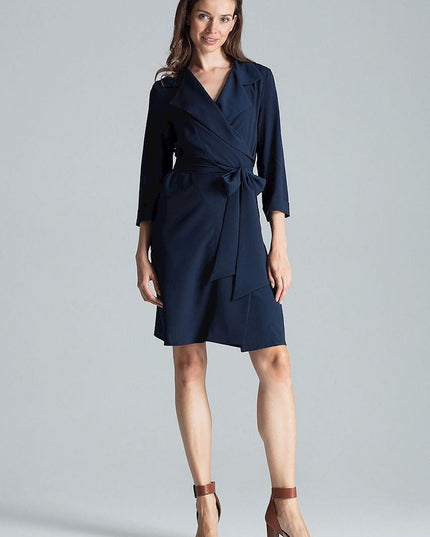 Robe chemise beige nouée