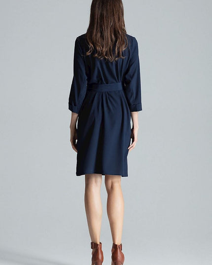 Robe chemise beige nouée