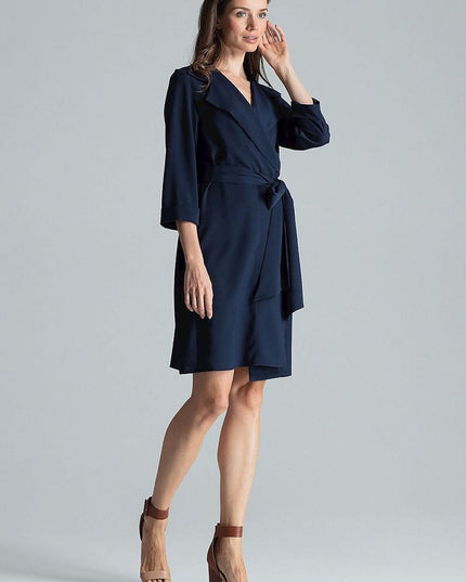 Robe chemise beige nouée