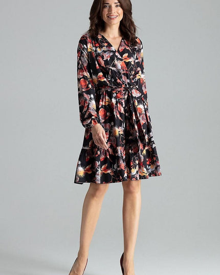 Robe midi beige manches longues