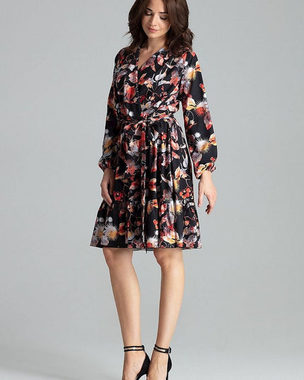 Robe midi beige manches longues