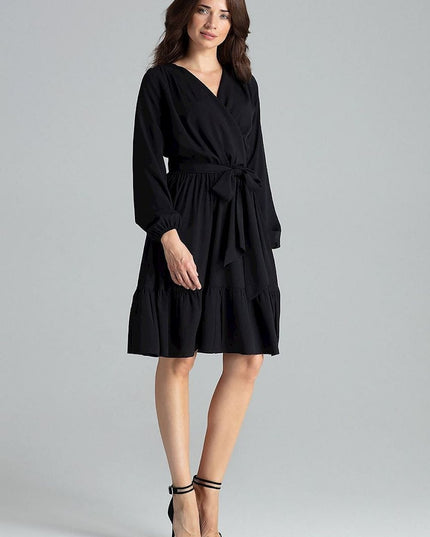 Robe midi beige manches longues