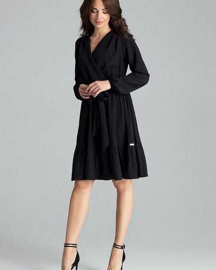 Robe midi beige manches longues