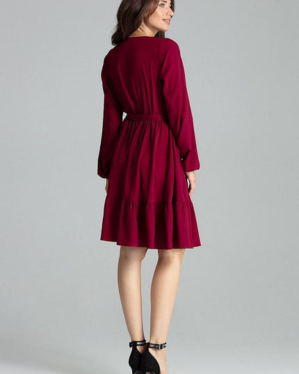 Robe midi beige manches longues