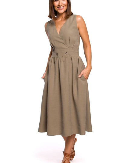 Robe blanche évasée sans doublure