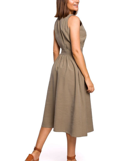 Robe blanche évasée sans doublure
