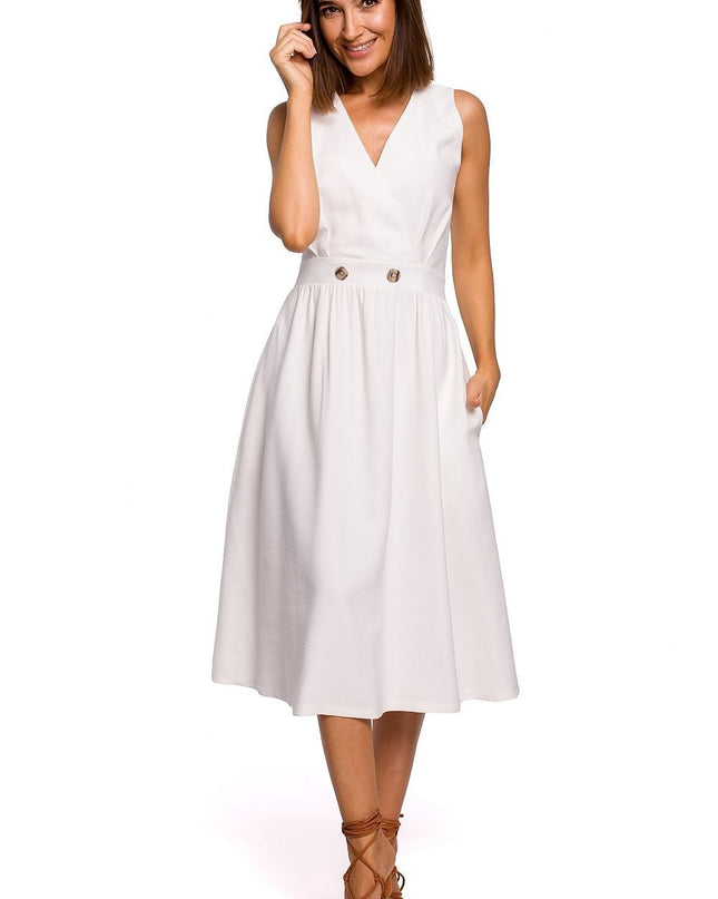 Robe blanche évasée sans doublure