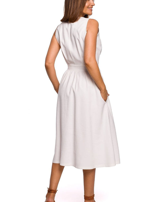 Robe blanche évasée sans doublure