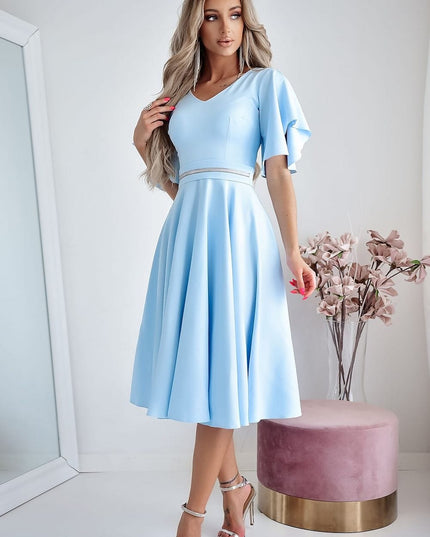Robe cérémonie bleu élégante