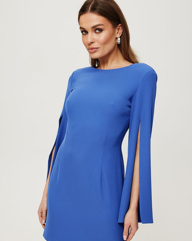 Robe mini bleue manches fendues