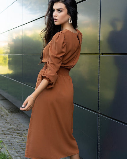 Robe camel manches longues