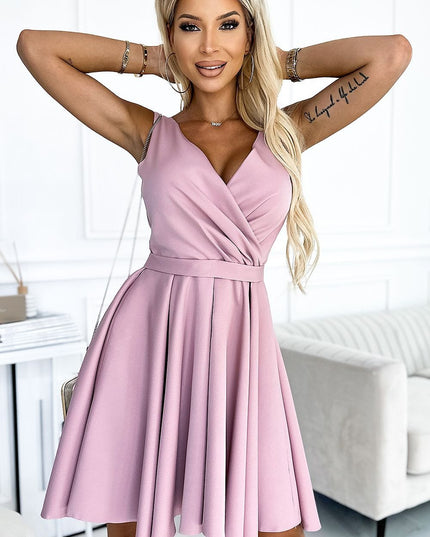 Robe asymétrique fleurs pastel