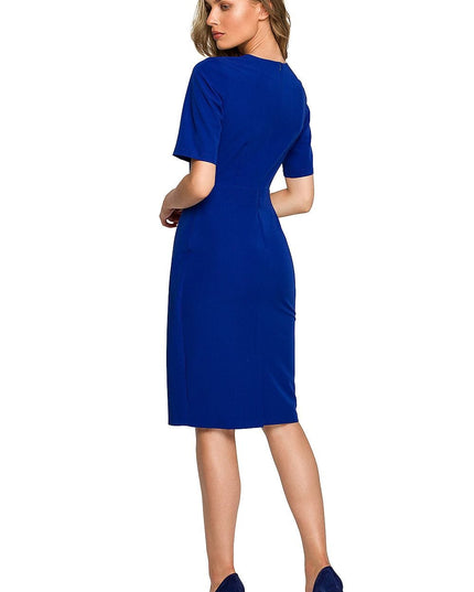 Robe crayon avec double recouvrement