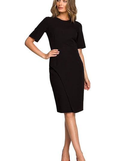 Robe crayon avec double recouvrement