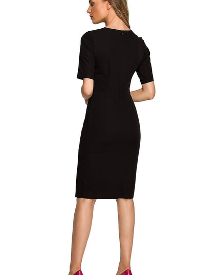 Robe crayon avec double recouvrement