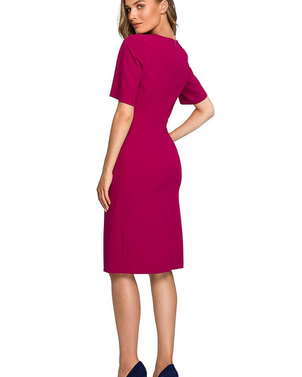 Robe crayon avec double recouvrement