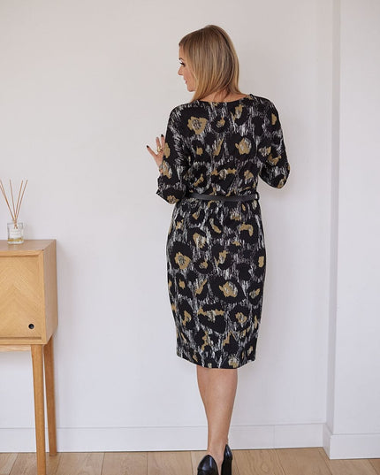 Robe jacquard avec ceinture