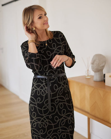 Robe jacquard féminine élastique