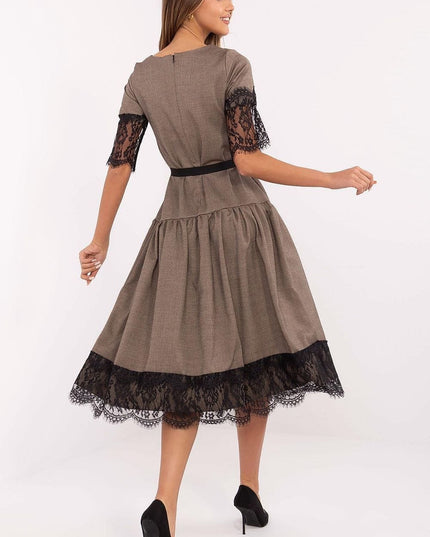 Robe midi laine dentelle