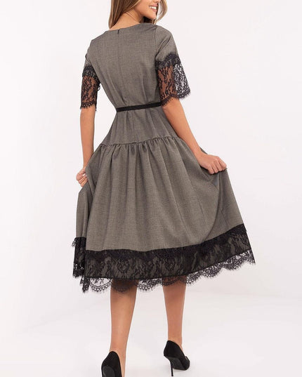 Robe midi laine dentelle