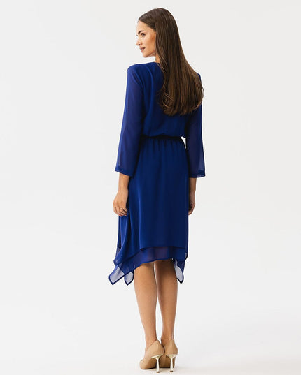 Robe mousseline ourlet asymétrique