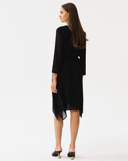 Robe mousseline ourlet asymétrique