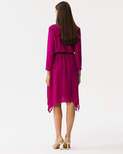 Robe mousseline ourlet asymétrique