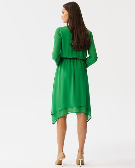 Robe mousseline ourlet asymétrique