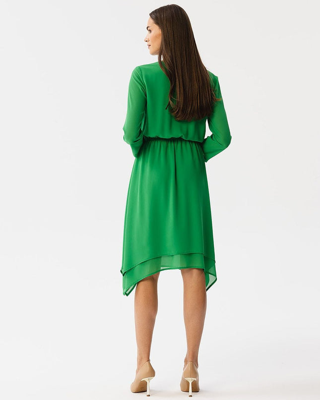 Robe mousseline ourlet asymétrique