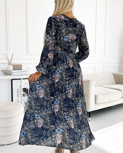 Robe longue plissée en soie