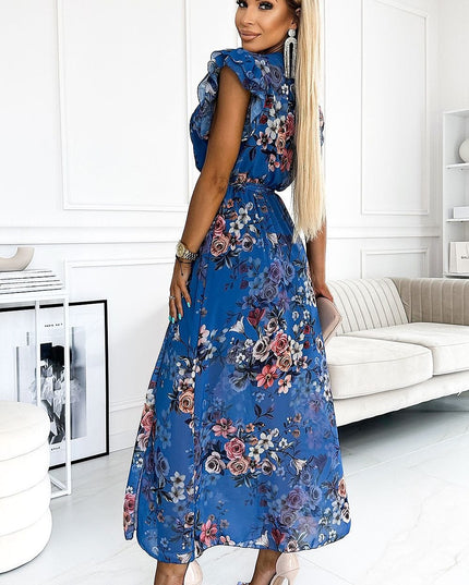 Robe longue floral enveloppante