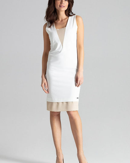 Robe verte évasée en stretch