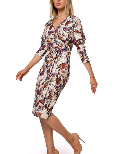 Robe tricot ajustée imprimée