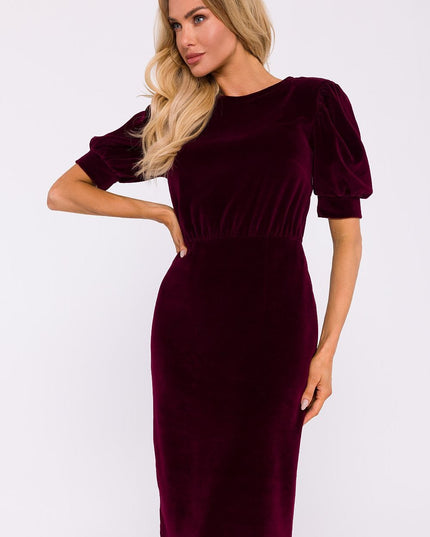 Robe en velours avec manches courtes