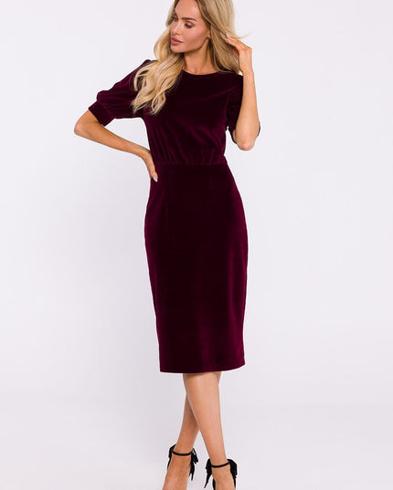 Robe en velours avec manches courtes