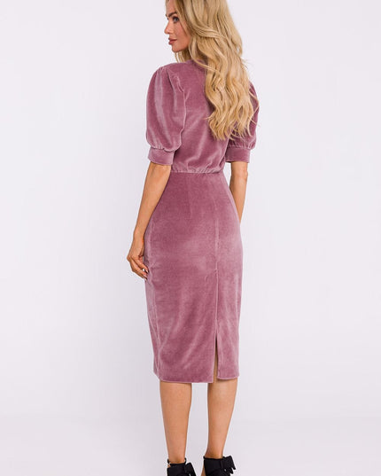 Robe en velours avec manches courtes