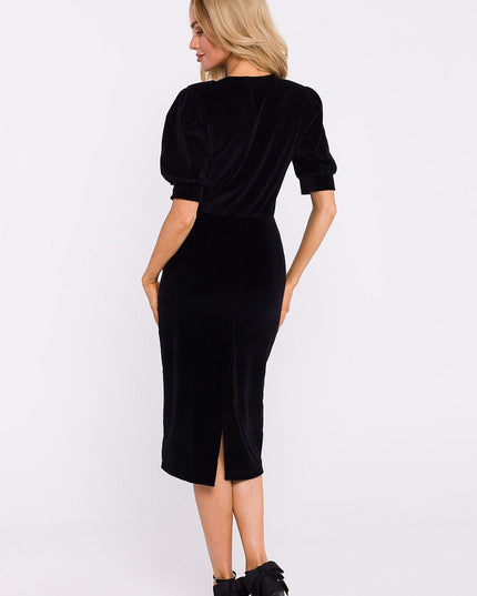 Robe en velours avec manches courtes