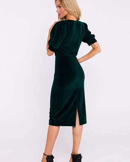 Robe en velours avec manches courtes