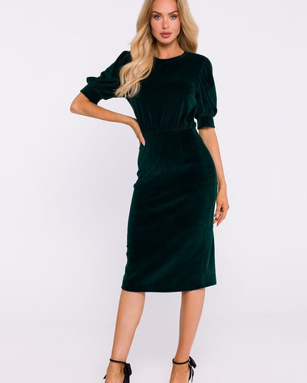 Robe en velours avec manches courtes