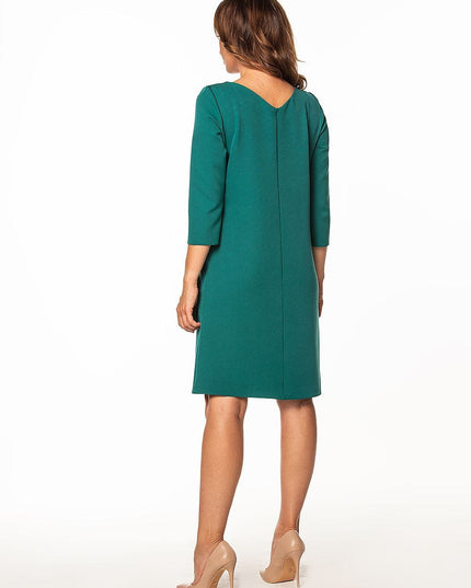Robe verte manches 3/4