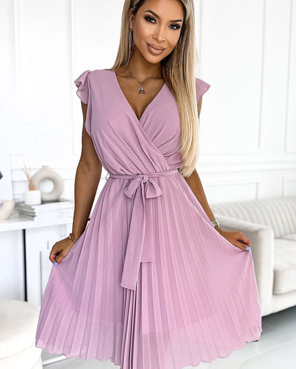 Robe mousseline verte volants