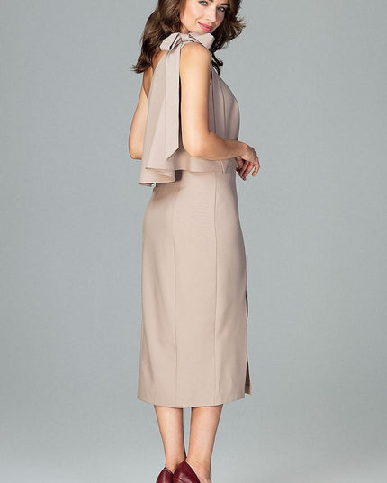 Robe midi émeraude à une épaule