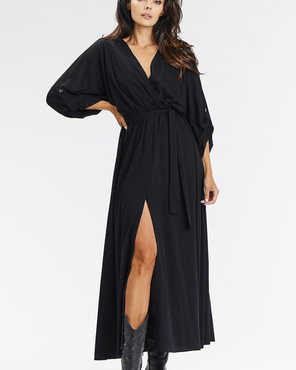 Robe longue vert ample enveloppante