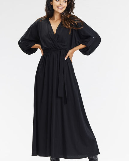 Robe longue vert ample enveloppante