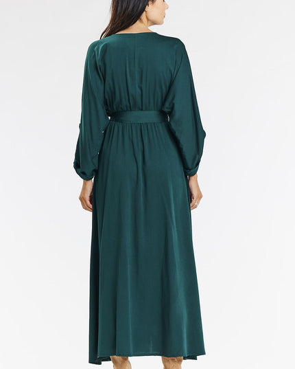 Robe longue vert ample enveloppante