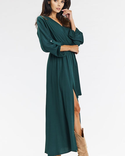Robe longue vert ample enveloppante