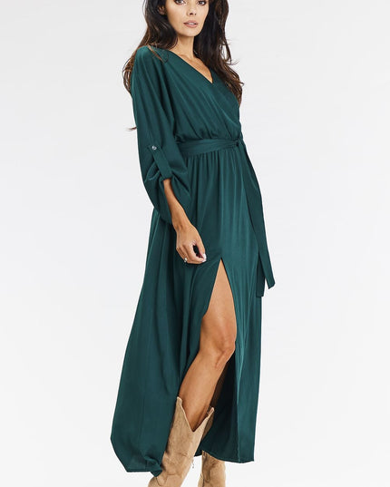 Robe longue vert ample enveloppante